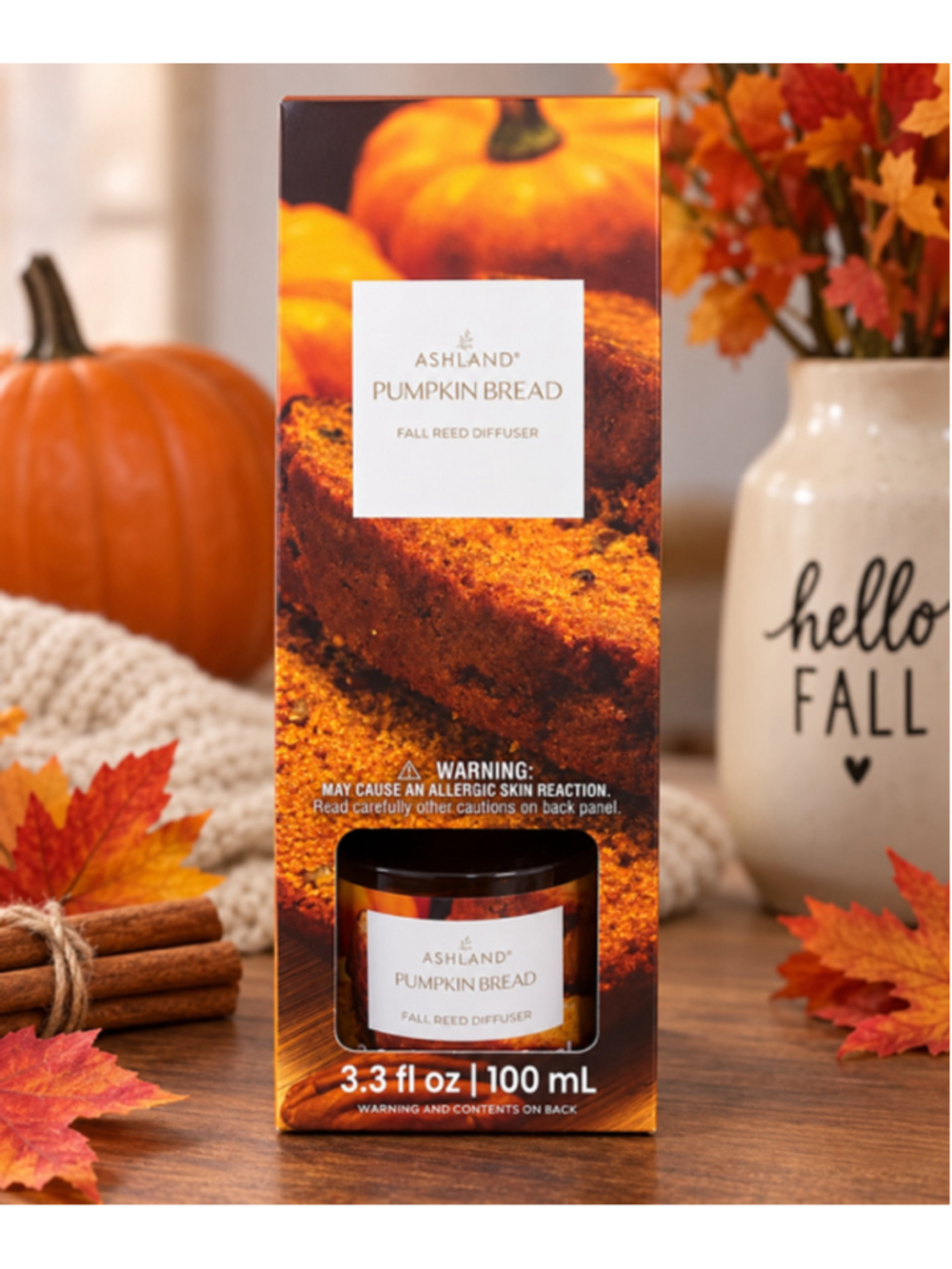 Ashland Pumpkin Bread Fall Reed Diffuser – 3.3 fl oz